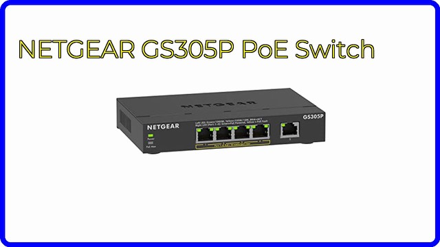 NETGEAR GS305P five-port Gigabit PoE+ switch with a metal case
