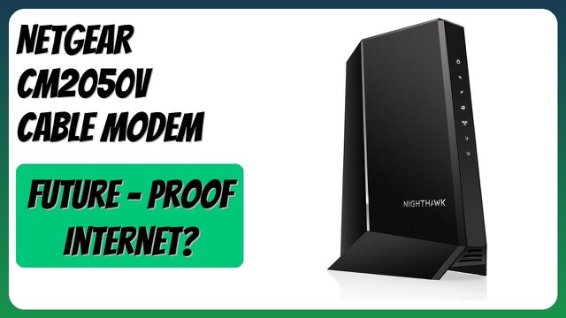 NETGEAR Nighthawk CM2050V cable modem standing upright