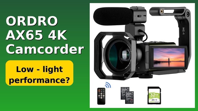 ORDRO AX65 4K camcorder with flip-out 3.5-inch touch screen