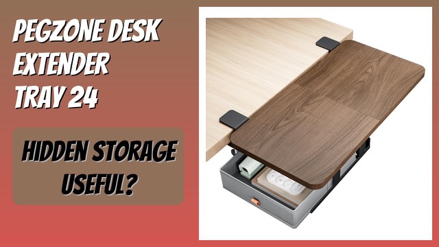 PEGZONE walnut clamp-on desk extender tray with storage drawer