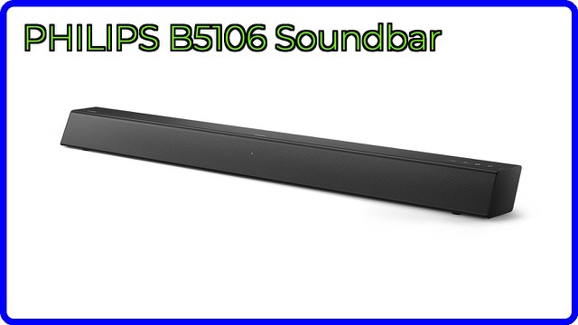 PHILIPS B5106 black 2.0-channel soundbar with trapezoid design