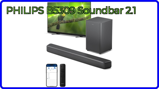 PHILIPS B5309 soundbar with wireless subwoofer in dark grey