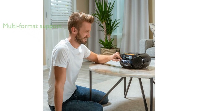 Philips portable boombox with CD player and cassette deck
