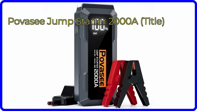 Povasee A20 portable car jump starter with cables and carrying case