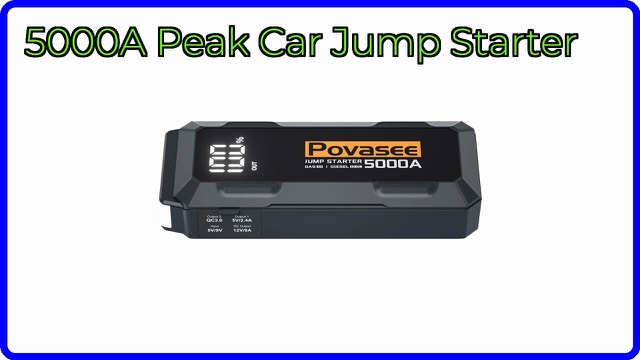 Povasee A40 portable car jump starter with LCD display and cables