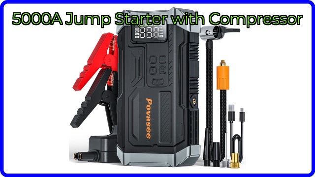 Povasee A6 portable jump starter with built-in tire inflator
