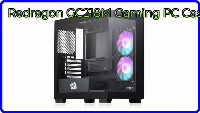 Redragon GC218M black back-mounted PC case with tempered glass panels