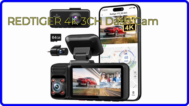 REDTIGER F17 three-camera dash cam with screen