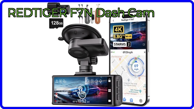 REDTIGER F7N Touch dual dash cam with hardwire kit