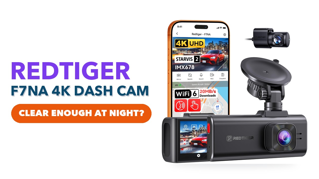 REDTIGER F7NA 4K front and rear dash cam with its rear camera