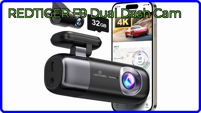 REDTIGER F9 dual dash cam with front and rear cameras