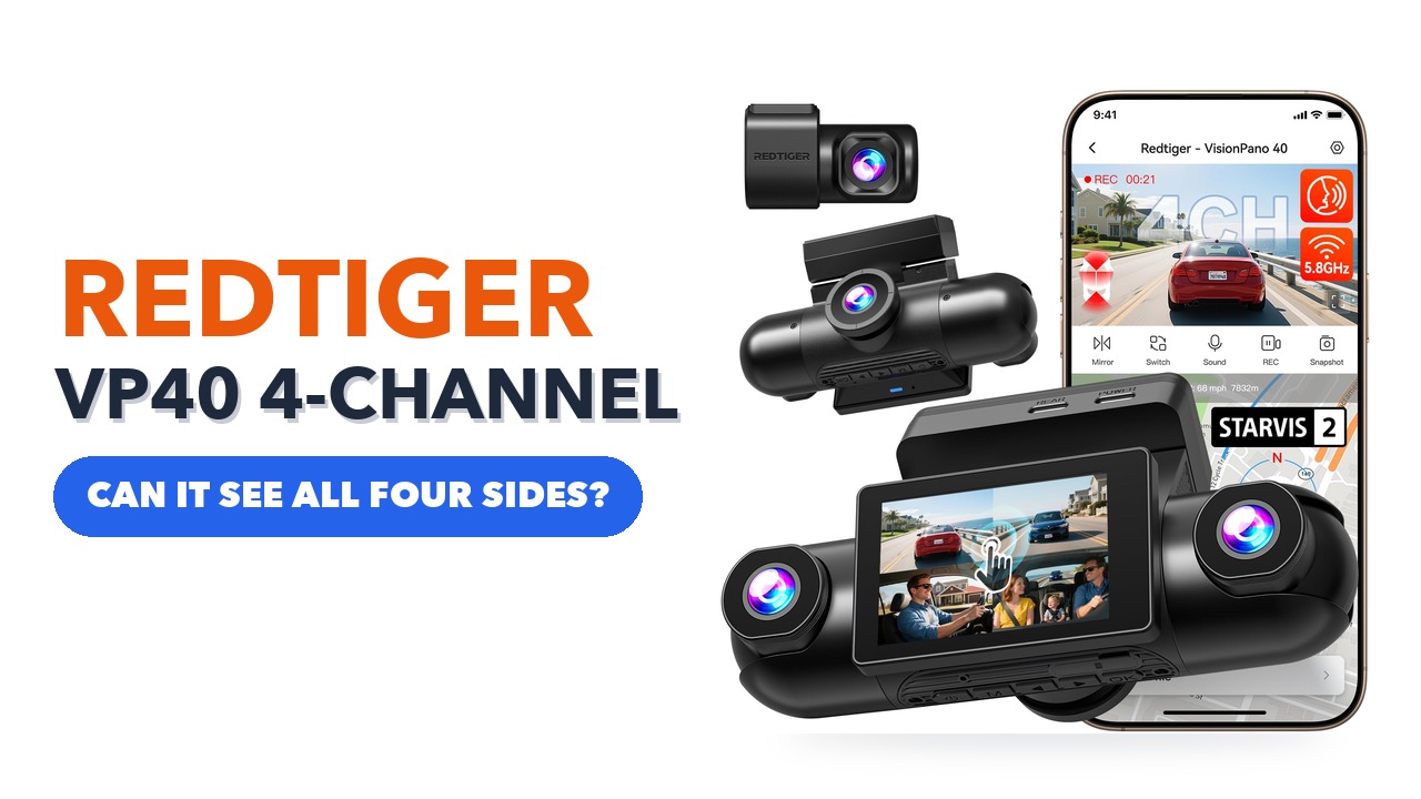 REDTIGER VP40 4-channel 360-degree dash cam