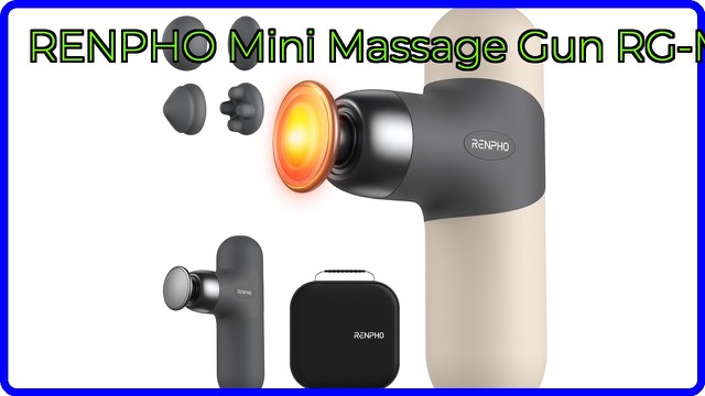 RENPHO mini massage gun in grey with colour silicone sleeves and carry case