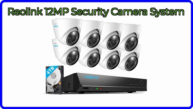 REOLINK 12MP PoE security camera system with NVR and eight cameras