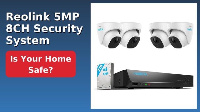 Reolink 8-channel PoE security system with four outdoor cameras and a network video recorder