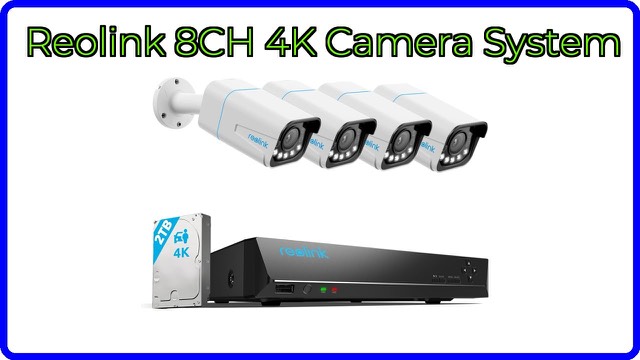 REOLINK RLK8-811B4 security kit with network video recorder and four zoom cameras