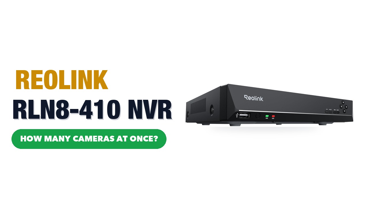 Reolink RLN8-410 8-channel network video recorder on a white background