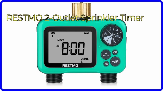 Restmo two-outlet programmable garden hose sprinkler timer