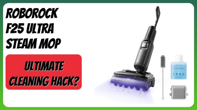 Roborock F25 Ultra cordless steam wet-dry vacuum mop standing upright