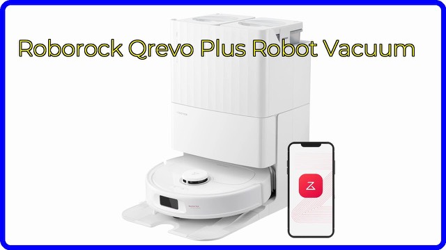Roborock Qrevo Plus robot vacuum and mop with its dock in white