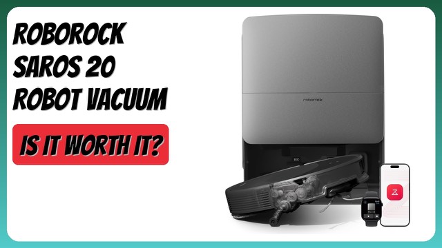 Roborock Saros 20 slim robot vacuum and mop with its RockDock