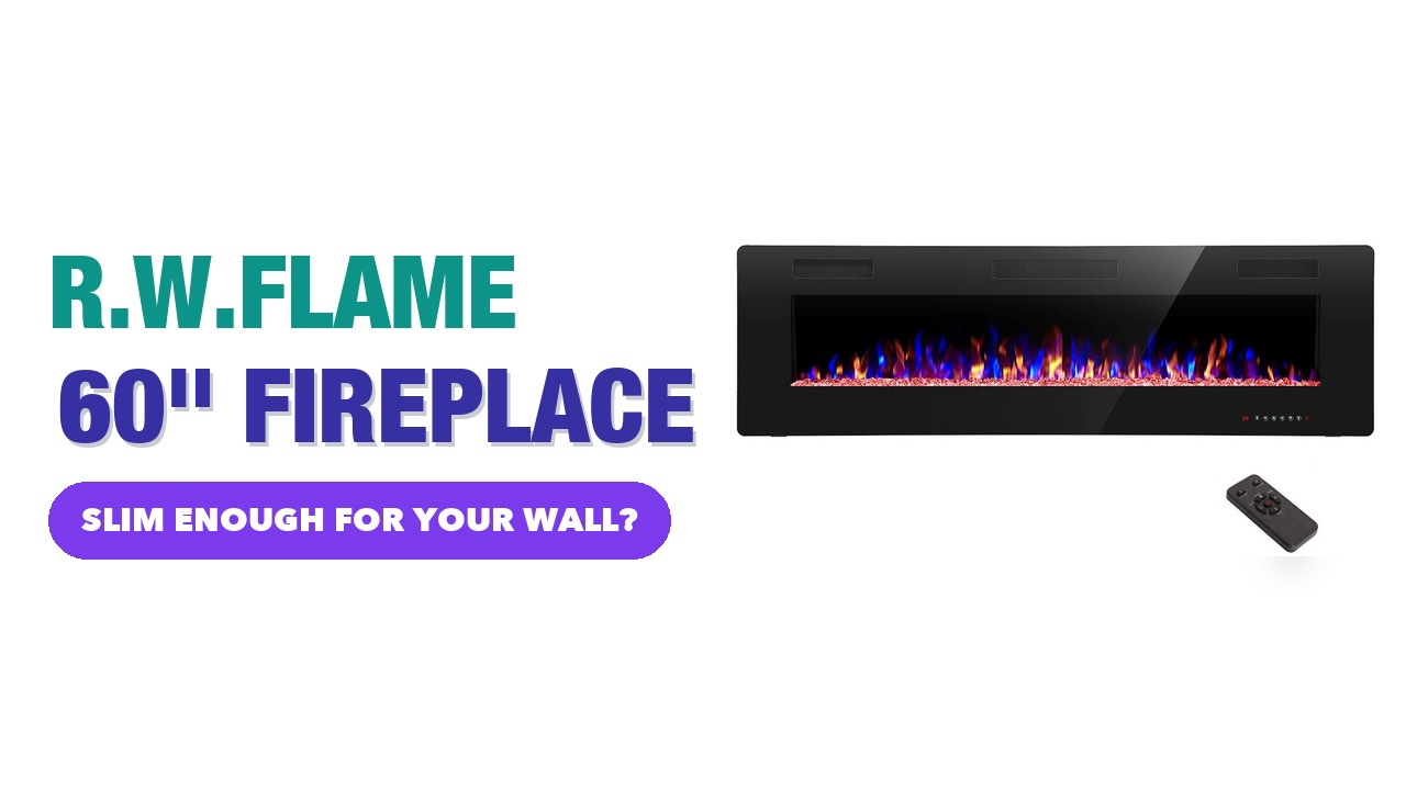 R.W.FLAME 60-inch recessed electric fireplace in black