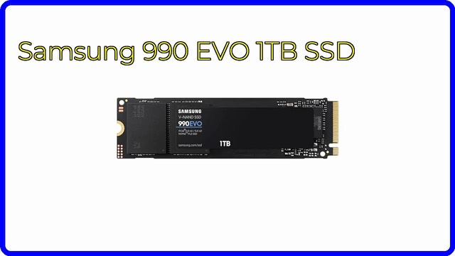 Samsung 990 EVO M.2 NVMe SSD, 1TB, in black