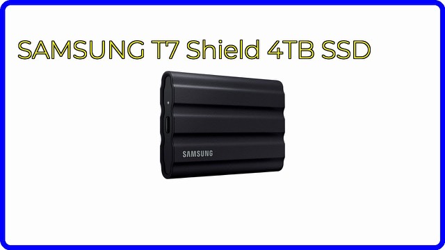 Samsung T7 Shield 4TB rugged portable SSD in black