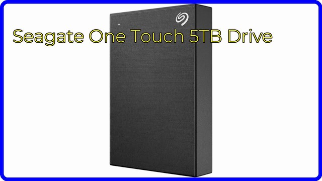 Seagate One Touch 5TB portable external hard drive in black brushed metal