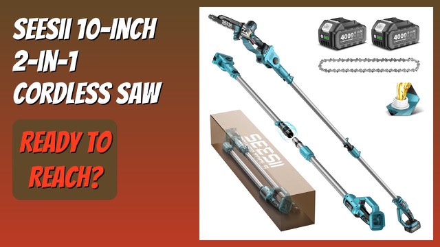 SEESII cordless pole saw and handheld mini chainsaw with extension pole