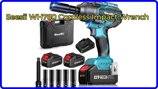 Seesii WH760 brushless cordless impact wrench with batteries and sockets