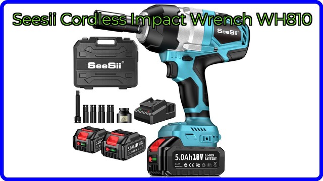 Seesii WH810 cordless 1/2-inch impact wrench with battery and sockets