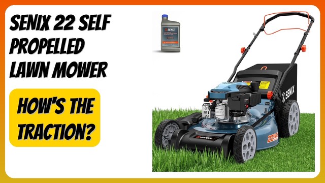 SENIX LSSG-H4 22-inch self-propelled gas lawn mower with large rear wheels