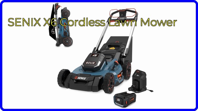 SENIX X6 60V cordless push lawn mower with grass bag