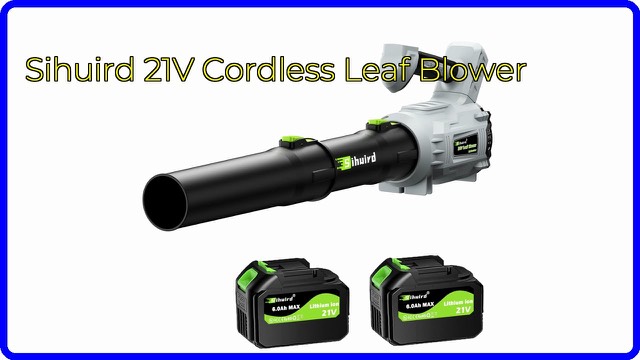 Sihuird 21V cordless leaf blower in grey with two batteries