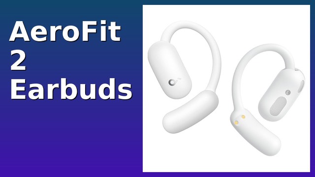 Soundcore AeroFit 2 open-ear earbuds with ear hooks and charging case