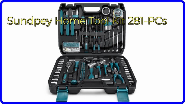Sundpey 281-piece home tool kit in a plastic carry case