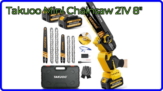 Takuoo cordless mini chainsaw with two batteries, bars and safety gear