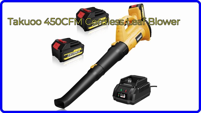Takuoo cordless leaf blower with two batteries and charger