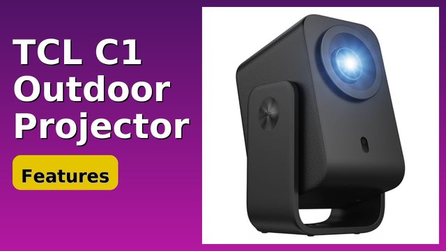 TCL C1 portable Google TV projector on its gimbal stand