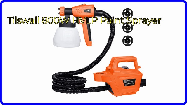 Tilswall 800W HVLP electric paint sprayer with container and nozzles