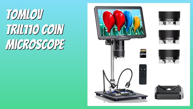 TOMLOV TriL110 digital microscope with 10.1-inch screen and tall stand
