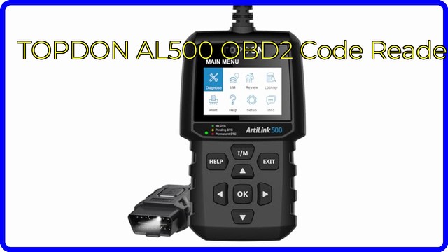 TOPDON AL500 handheld OBD2 code reader with cable