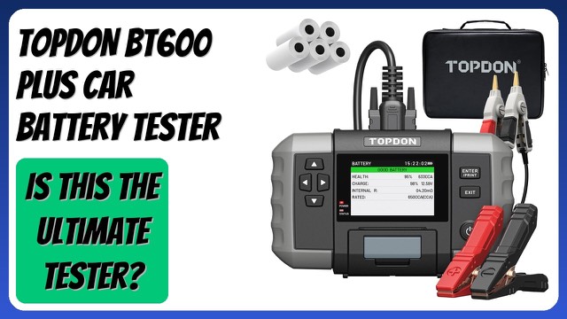 TOPDON BT600 Plus battery tester with clamps and built-in printer