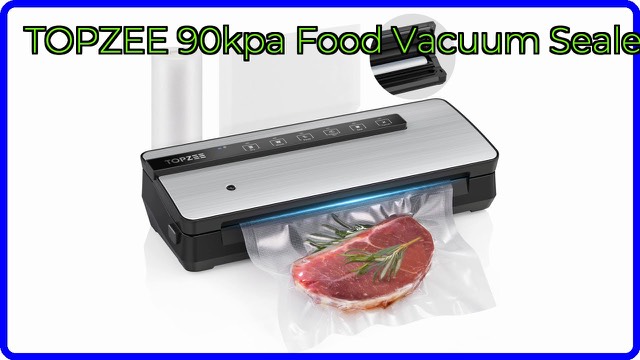 TOPZEE V3550 stainless steel food vacuum sealer with bag roll storage