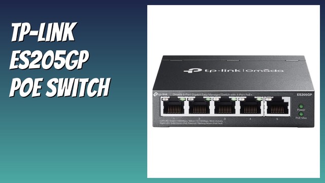 TP-Link ES205GP five-port gigabit PoE+ switch in a metal case