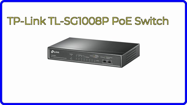 TP-Link TL-SG1008P desktop PoE switch in a black metal case