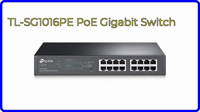TP-Link TL-SG1016PE 16-port Gigabit PoE+ rack-mount switch with metal case