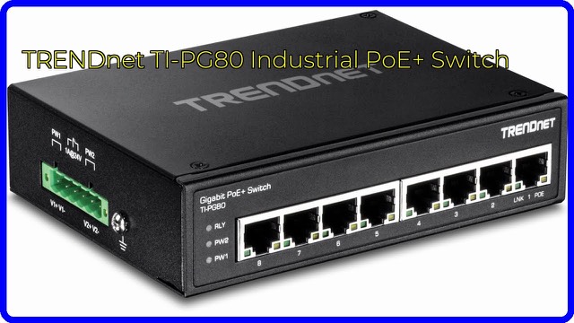 TRENDnet TI-PG80 8-port industrial Gigabit PoE+ DIN-rail switch