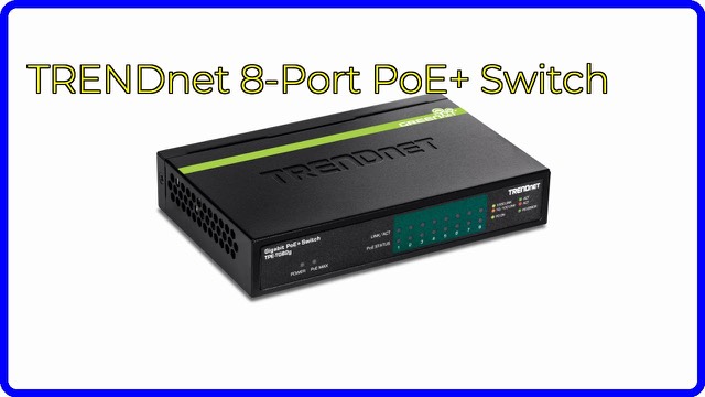 Black TRENDnet TPE-TG82G 8-port gigabit PoE+ desktop switch